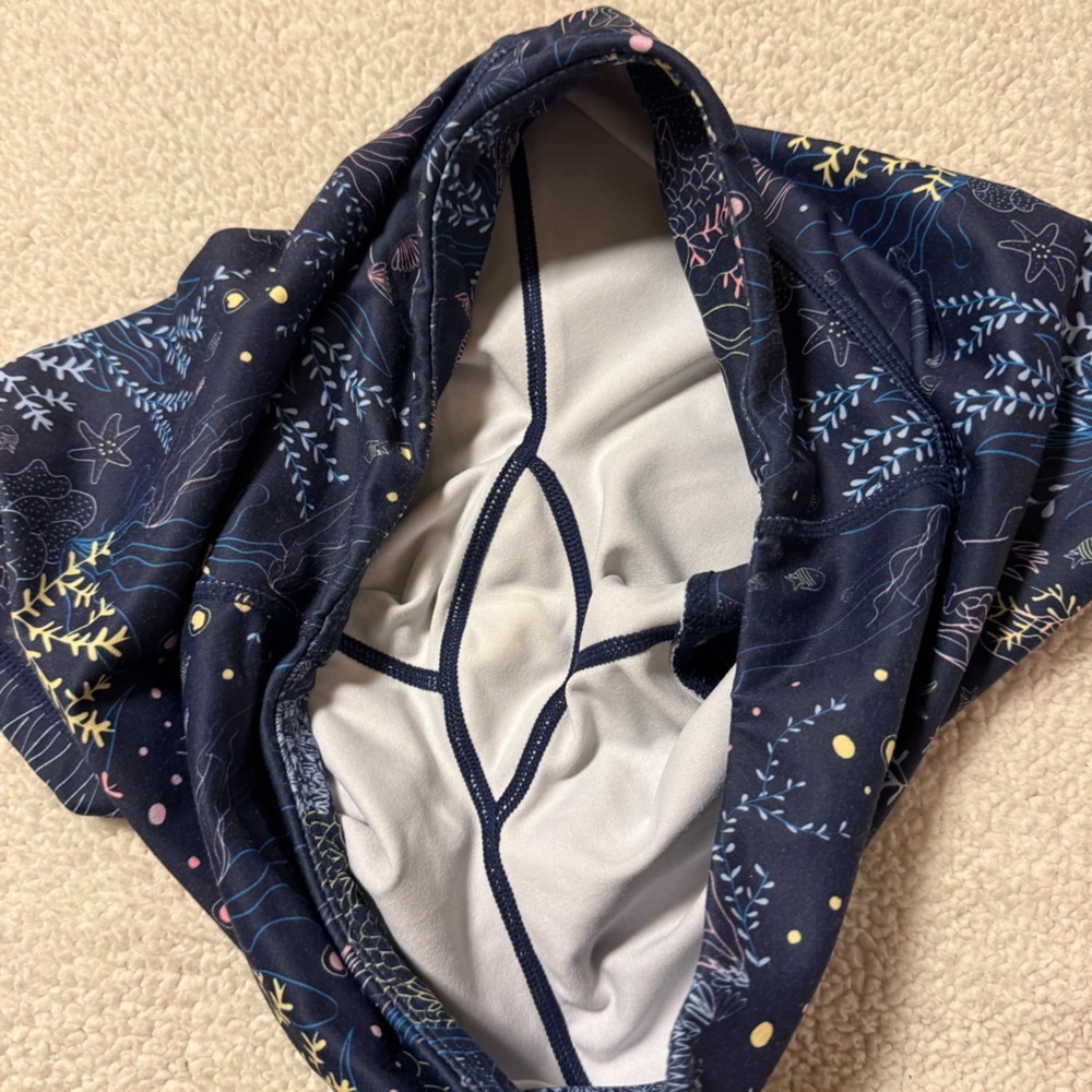Born Primitive Athletic Booty Shorts Mermaid Marine Ocean Print Workout Gym Blue - Picture 6 of 8